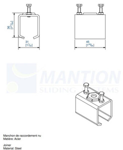 Łącznik szyny MANTION 2521M, ocynk