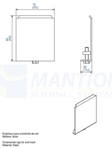 Zaślepka szyny MANTION 8580, ocynk