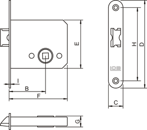 Zamek zapadkowy LOB Z050, żółty ocynk