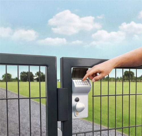 Nawierzchniowy zamek szyfrowy zasilany bateryjnie Locinox VALENTINO LORQ Y2 na rurę 100-120 mm