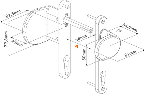 Klamka z zaokrąglonymi narożnikami z funkcją stałą i/lub obrotową Locinox 3006HOLD, aluminium