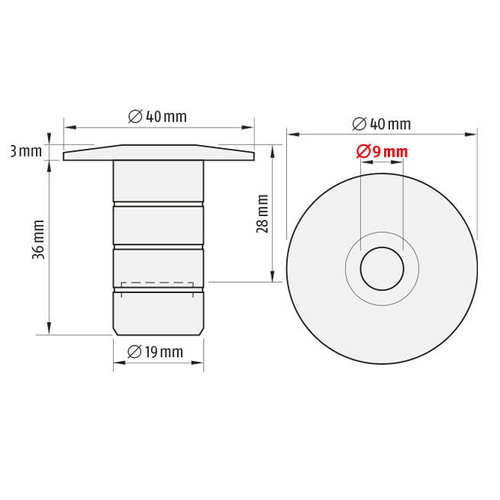 Maskownica podłogowa PLANET BM-R Ø9 mm (900872)