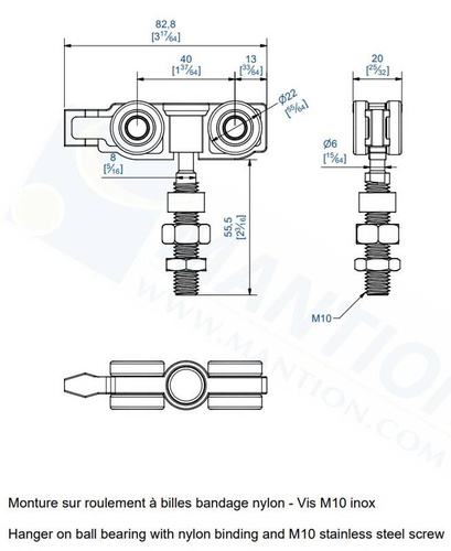 Wózek 4-kołowy MANTION 9318NLX, nylon