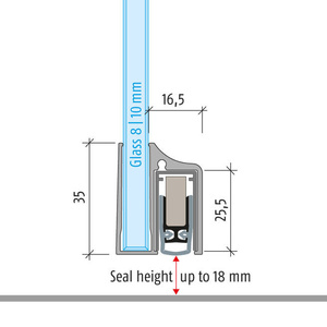 Uszczelka opadająca PLANET KG-A8/A10