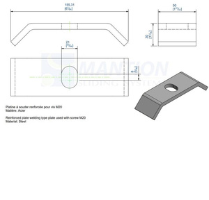 Płytka montażowa do wspawania MANTION 0085S, stal czarna