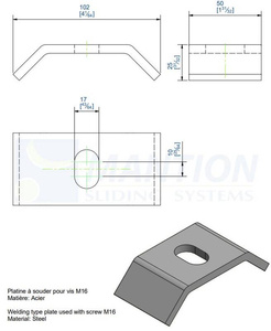 Płytka montażowa do wspawania MANTION 0085, stal czarna