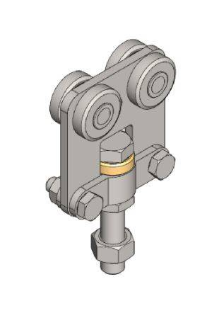 Wózek 4-kołowy z obrotową śrubą NIKO 53.R51, stal nierdzewna AISI 304