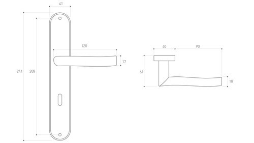 Klamka drzwiowa Metal-Bud PLEJADA 90 mm