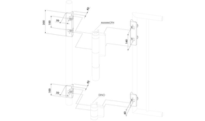 Uchwyt montażowy dla samozamykacza Locinox MAMMOTH na profilach okrągłych