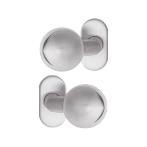 Gałka drzwiowa ukośna na szyldzie owalnym, nierdzewna Metal-Bud