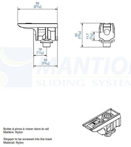 Stoper końcowy z blokadą MANTION 1197, nylon