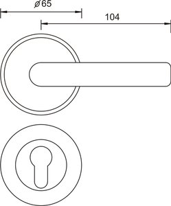 Klamka drzwiowa z wzmocnionym szyldem LOB MK203