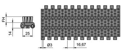 Segment zamienny systemu MINK MBS, włosie 6-rzędowe, szerokość 200 mm