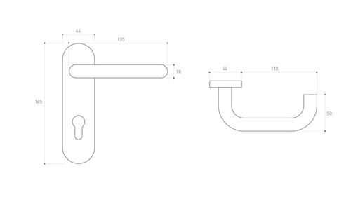 Klamka drzwiowa Metal-Bud JOWISZ 165 mm