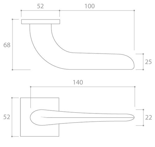 Klamka drzwiowa CORONA MOON (szyld kwadratowy)