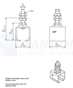 Uchwyt sufitowy z trzpieniem MANTION 9011, ocynk