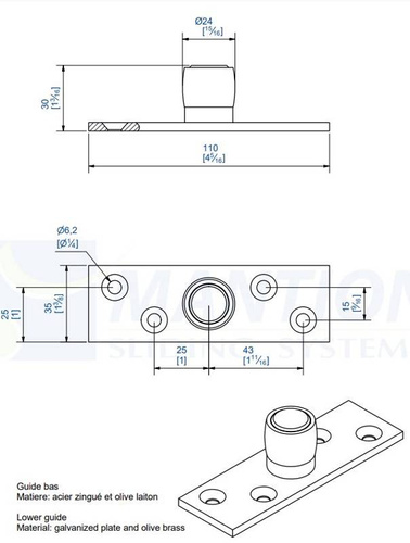 Wzmocniona dolna rolka stabilizująca MANTION 1101, Ø24 mm
