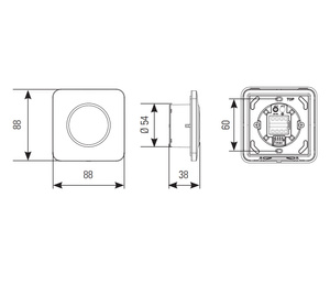 Bezdotykowy przełącznik BIRCHER CleanSwitch, bez pokrywy (CleanSwitch Coverless)