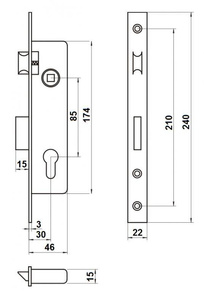 Zamek profilowy wąski LOB Z830B
