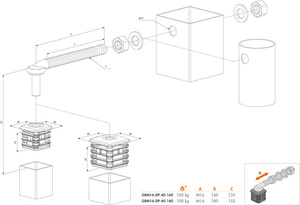Komplet zawiasów do furtek ogrodowych z wzmocnioną zaślepką aluminiową Locinox GBM16-DP
