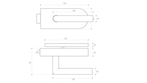Zestaw okuć do drzwi szklanych Metal-Bud okrągły, bez przebicia