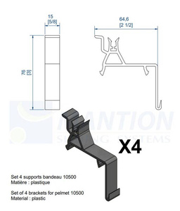 Komplet klipsów do mocowania maskownicy MANTION GJ10530BP, plastik