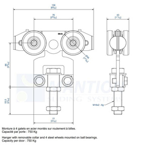 Wózek 4-kołowy MANTION 9255S, ocynk