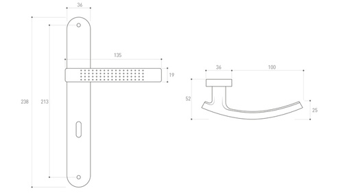 Klamka drzwiowa Metal-Bud ASTRA 90 mm