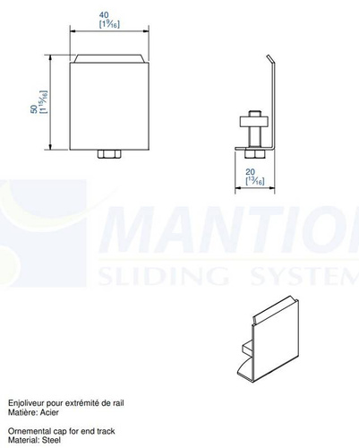 Zaślepka szyny MANTION 5050, ocynk
