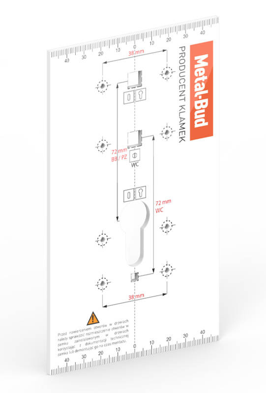Szablon do montażu klamek