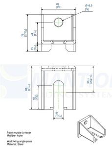 Regulowany uchwyt ścienny MANTION 9056CFC, ocynk