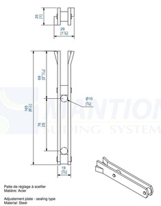 Podwójny regulowany uchwyt ścienny do wbetonowania MANTION 3535, ocynk