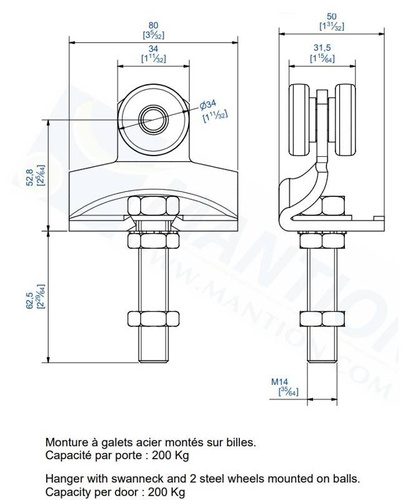 Wózek 2-kołowy MANTION 9241, ocynk