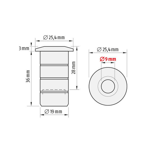 Maskownica podłogowa PLANET BM-R Ø9 mm (900872)
