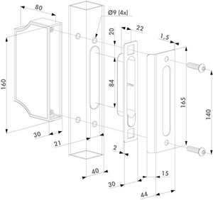 Zaczep z kasetą ozdobną Locinox SPKZ-TK