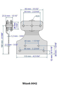 Wózek 2-kołowy MANTION 0042, koła nylonowe