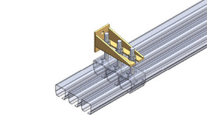 Regulowany potrójny uchwyt ścienny do szyny NIKO 24.B66, ocynk