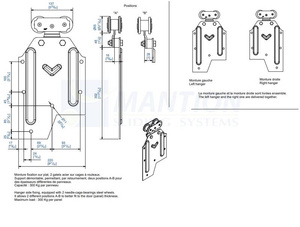Wózek 4-kołowy z mocowaniem bocznym MANTION 0261, ocynk