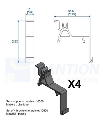 Komplet klipsów do mocowania maskownicy MANTION GJ10530BP, plastik