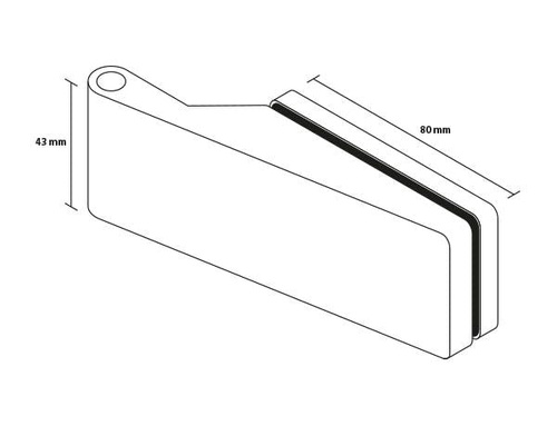 Zawias do drzwi szklanych Metal-Bud, kwadratowy
