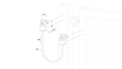 Linka bezpieczeństwa Locinox U-SAFE do bram o wadze do 500 kg