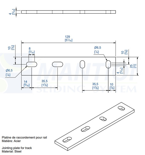 Łącznik szyn płaskownikowych MANTION 1709, ocynk