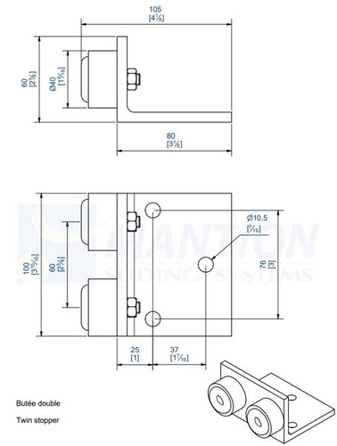 Podwójny stoper MANTION 2094, ocynk