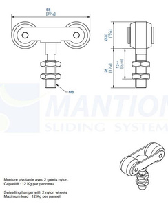 Wózek 2-kołowy MANTION 0623, koła nylonowe