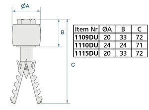 Dolna rolka prowadząca MANTION 1109DU, nylon