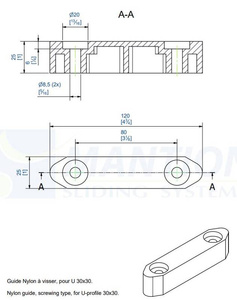 Nylonowy prowadnik dolny MANTION 1110GN