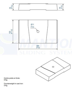 Przeciwwaga MANTION 7105, 5 kg, żeliwo