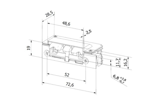 Elektrozaczep BIRA Hartte XS z monitoringiem zamknięcia i wyślizgiem