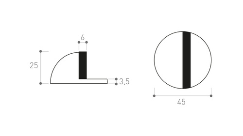 Odbojnik półkolisty drzwiowy Metal-Bud, przykręcany