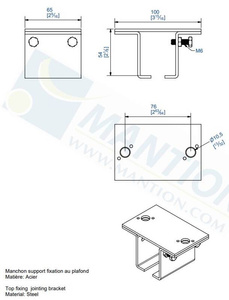 Początkowy uchwyt sufitowy MANTION 5144M, ocynk